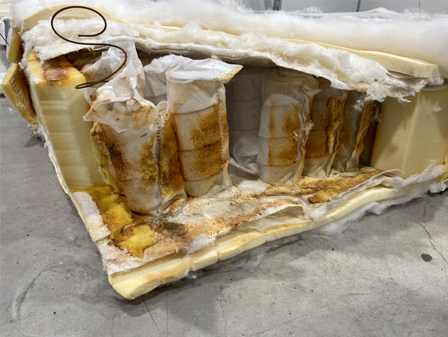 Ruggine sulle molle del materasso